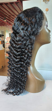 Deep wave 13x4 Transparent Lacefront Frontal 250 Density Wig Cut-lace