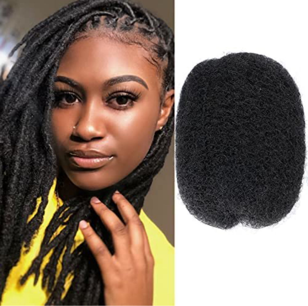 Tight Afro Kinky 100% Human Hair Bulk 1B, 16inch