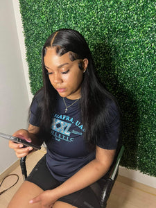Straight Lace front Human hair wig