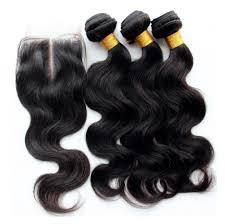 12A Peruvian Hair Three Bundle Deal with 14inch  Closure