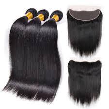 12A  Peruvian Hair Three Bundles with 14inch Frontal