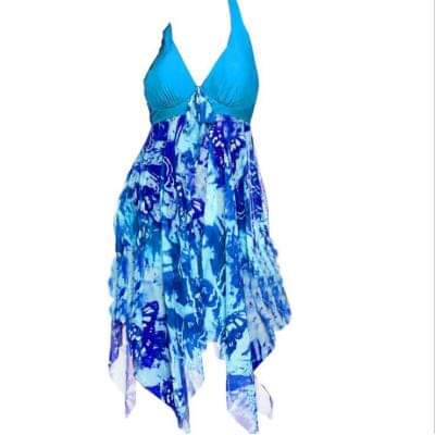 Light Blue Plus Size Split Two Piece Set